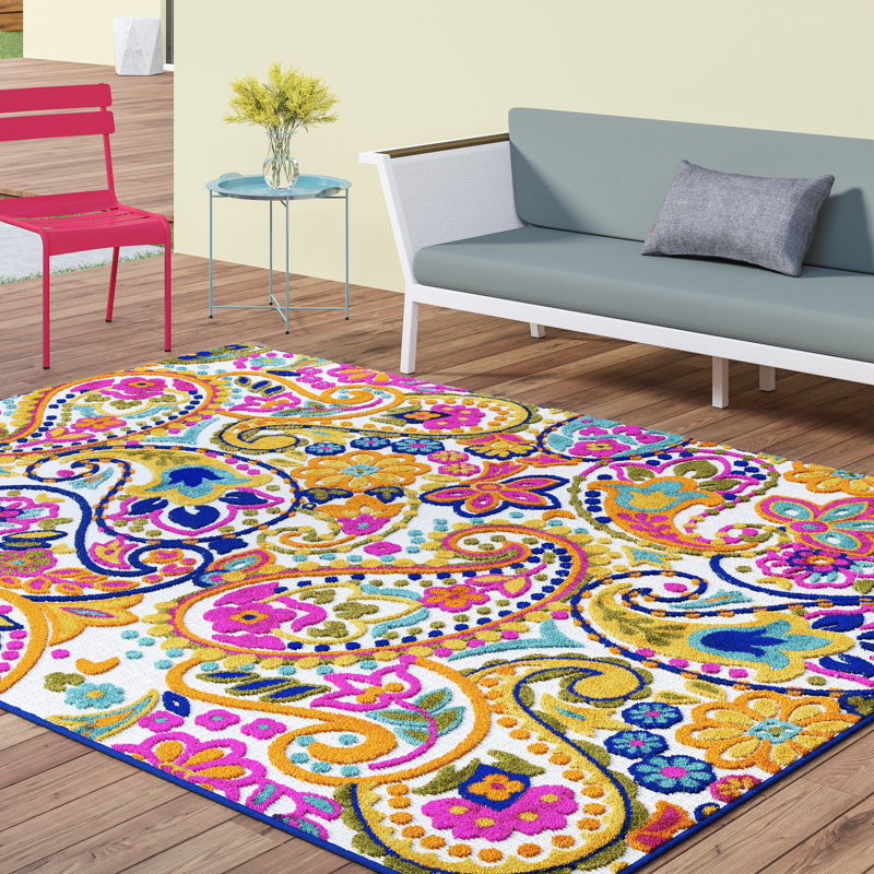 Ebern Designs Dorinda Yellow/PinkArea Rug & Reviews Wayfair